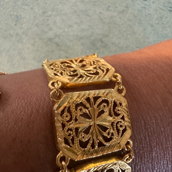 24k solid gold large bracelet - Picture 3 of 6